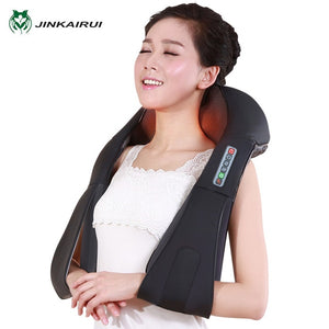 JinKaiRui U Shape Electrical Shiatsu Massager Shawl Roller Heat Massage Electric Pain Neck and Shoulder Multi-function Massagem